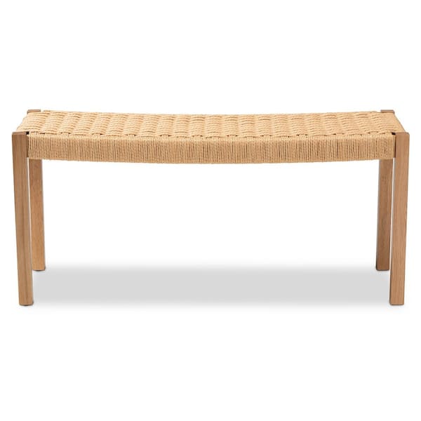 Baxton Studio Pacari Brown Bench (17.7 in. H x 39.4 in. W x 13.8 in. D)