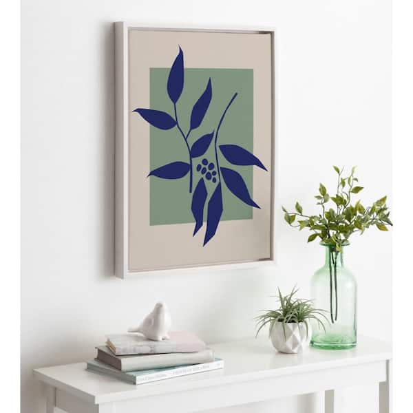 Sylvie "Colorful Retro Botanical Green and Blue" by The Creative Bunch Studio White Framed Art Print 18 in. x 24 in.