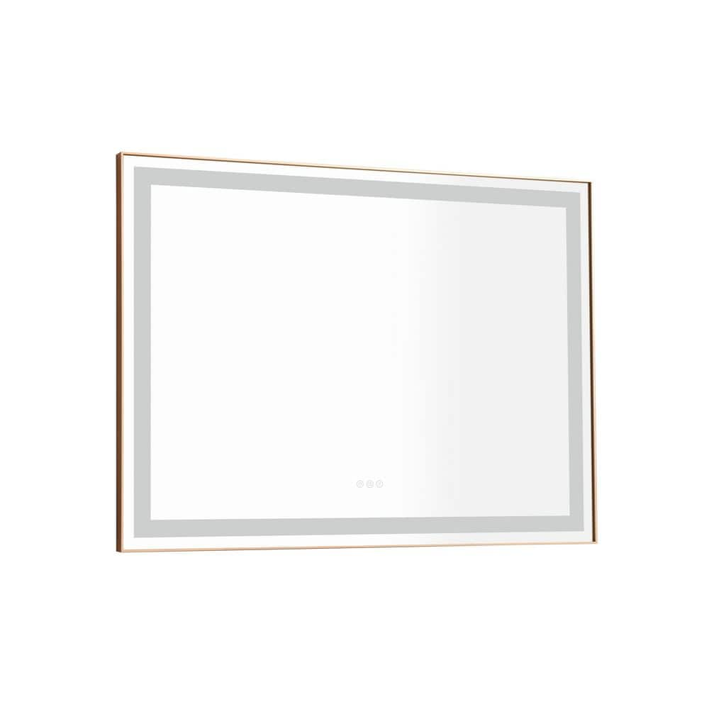 48 in. W x 36 in. H Rectangular Frameless Lighted AntiFog Wall Mounted