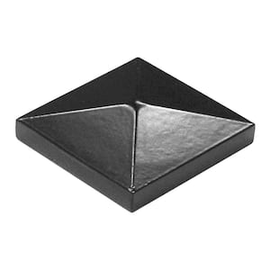2 in. x 2 in. Black Aluminum Pyramid Post Top