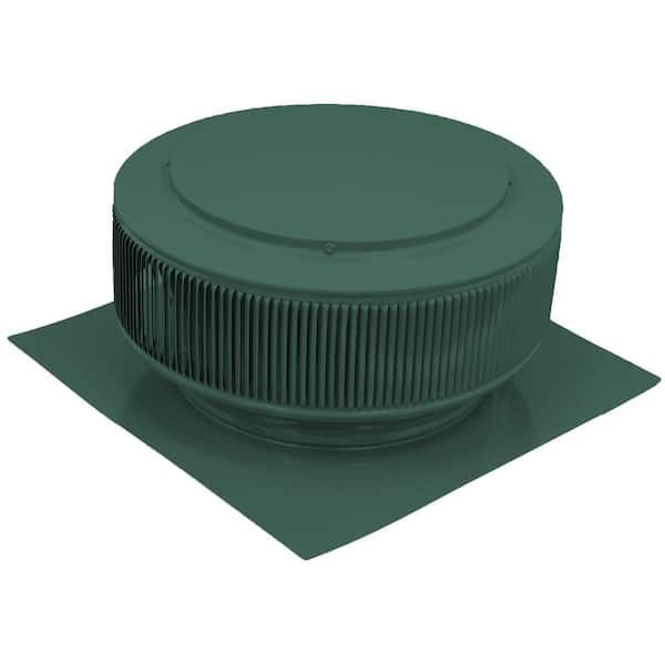 Active Ventilation Aura Vent 113 NFA 12 in. Green Finish Aluminum Roof Turbine Alternative Static Roof Vent with Louver Design