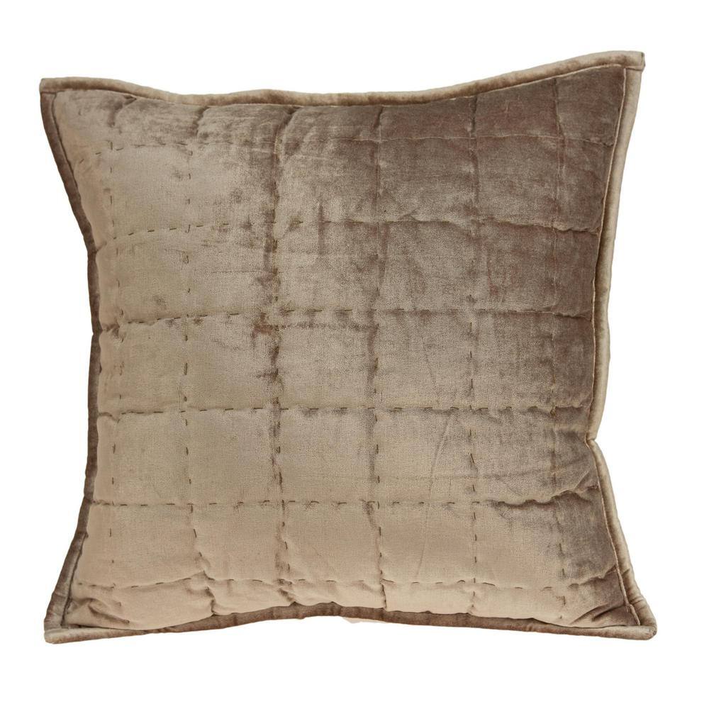 Byblo Taupe Solid Quilted Throw Pillow price history on PriceWatchPro