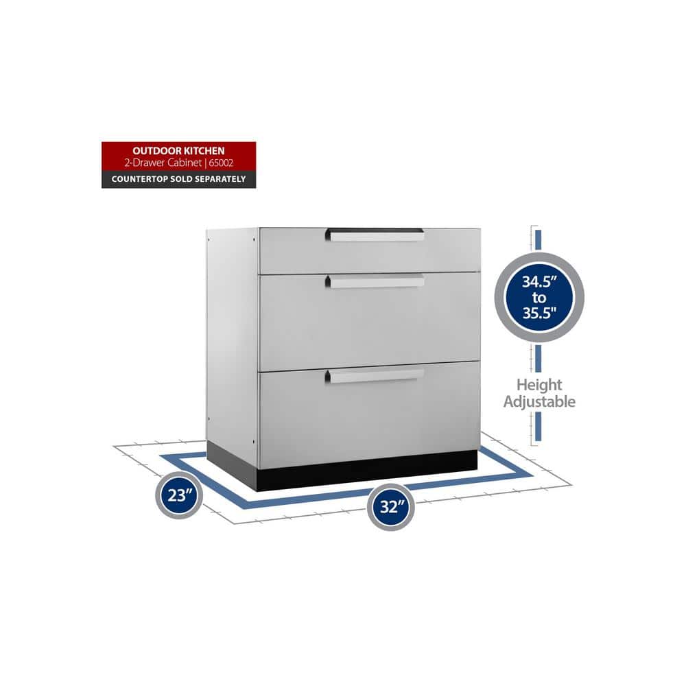 Stainless Steel 3-Drawer Outdoor Kitchen Cabinet