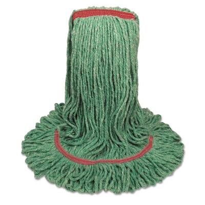 Premium Standard String Mop Mop Head, Cotton/Rayon Fiber, Large, Green, (12-Carton)