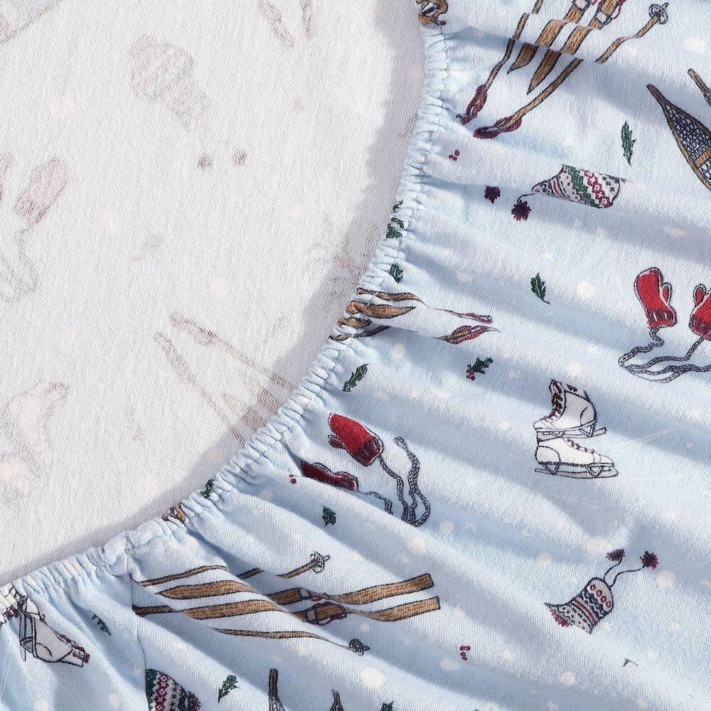 Snow Days Patterned Cotton Flannel King Sheet Set