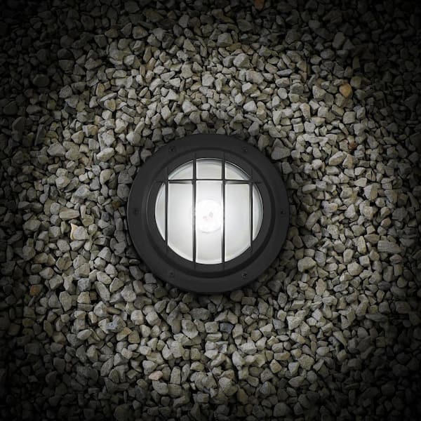 Hampton Bay Low Voltage 500 Lumens Black Outdoor Integrated LED In Ground  Well Light; Weather/Water/Rust Resistant 62999 - The Home Depot