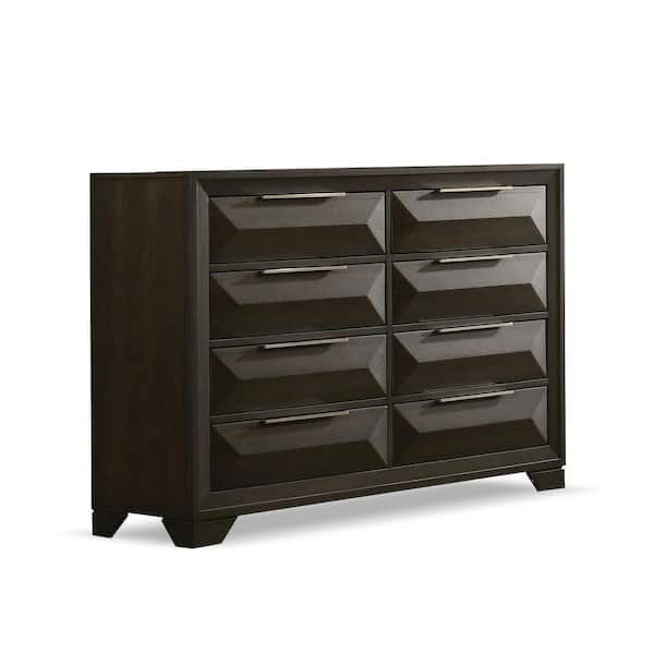 Pinnete Espresso 8-Drawer 58.5 in. Dresser