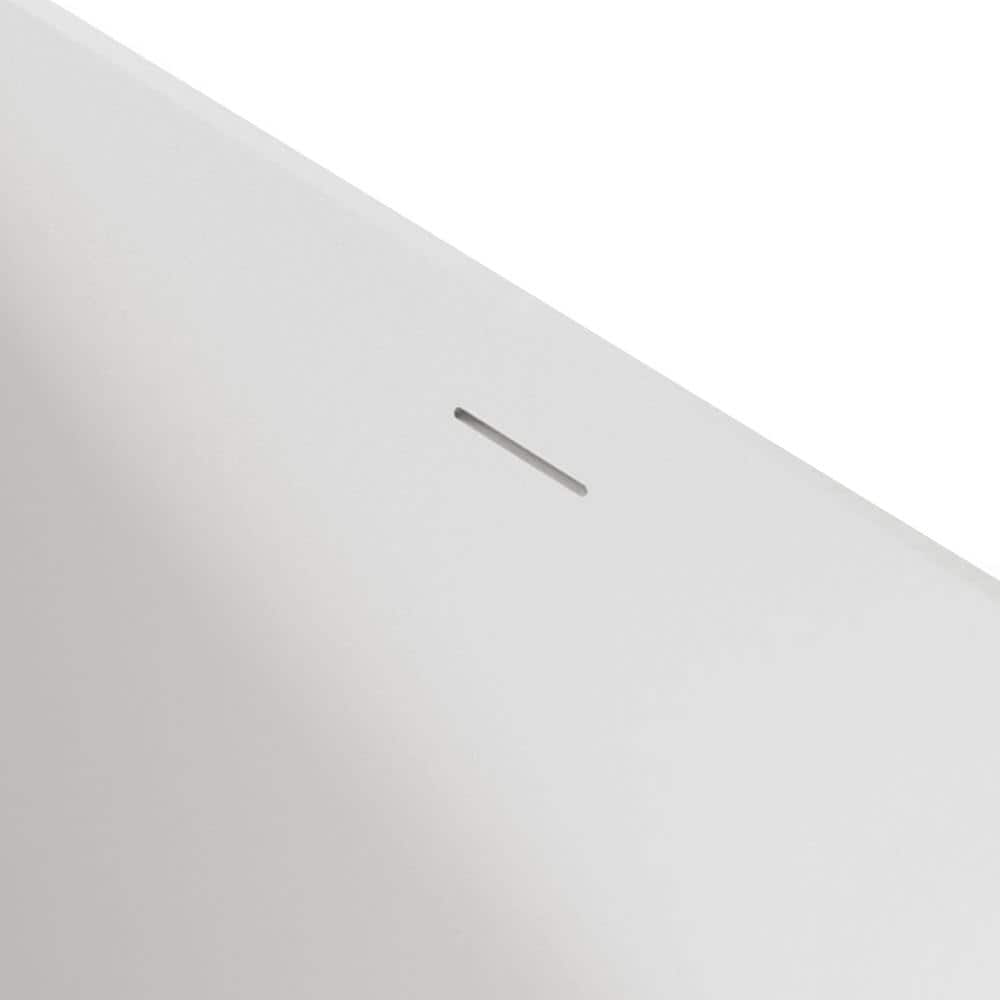 59'' White Oval Freestanding Acrylic Soaking Bathtub
