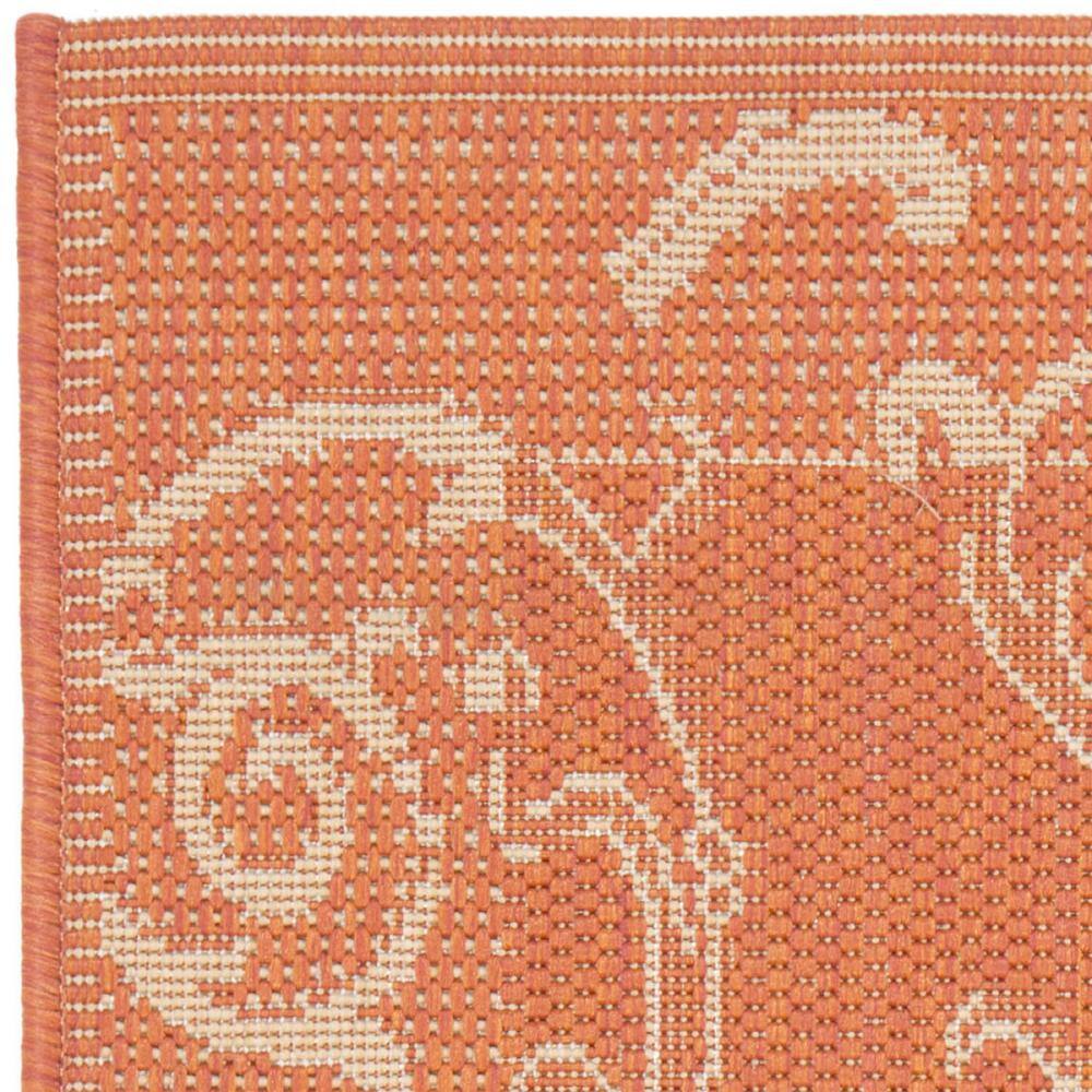 Terracotta & Natural Reversible Synthetic Area Rug, 2' x 3'7"