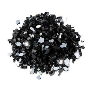 1/2 in. 10 lbs. Reflective Fire Glass Rocks for Indoor/Outdoor Gas Fire Pit, Fireplace and Landscaping, Reflective Black