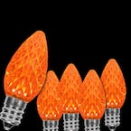 OptiCore C7 LED Orange Faceted Replacement Light Bulbs (25-Pack)