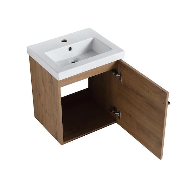 ARTCHIRLY 18 in. W x 15. in D. x 21 in. H Bathroom Vanity in Brown