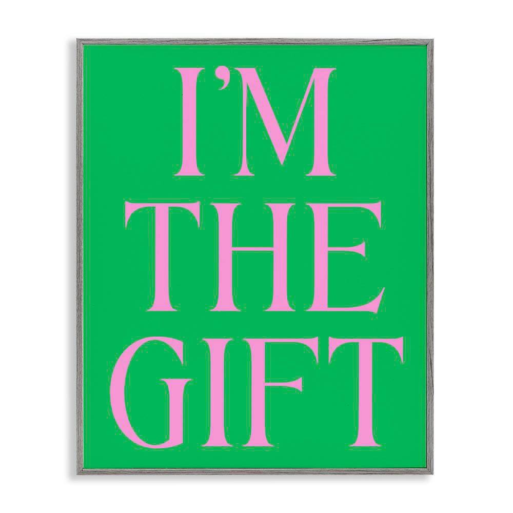 Funny I'm the Gift by House of Lulu Gray Framed Typography Giclee Art Print 14 in. x 11 in. price history on PriceWatchPro