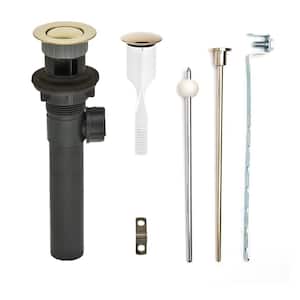 ClogFREE Never Clog Pop-Up Drain, Magnetic Stopper, Gray ABS Body w/ Overflow, 1.6-2" Sink Hole, Polished Brass