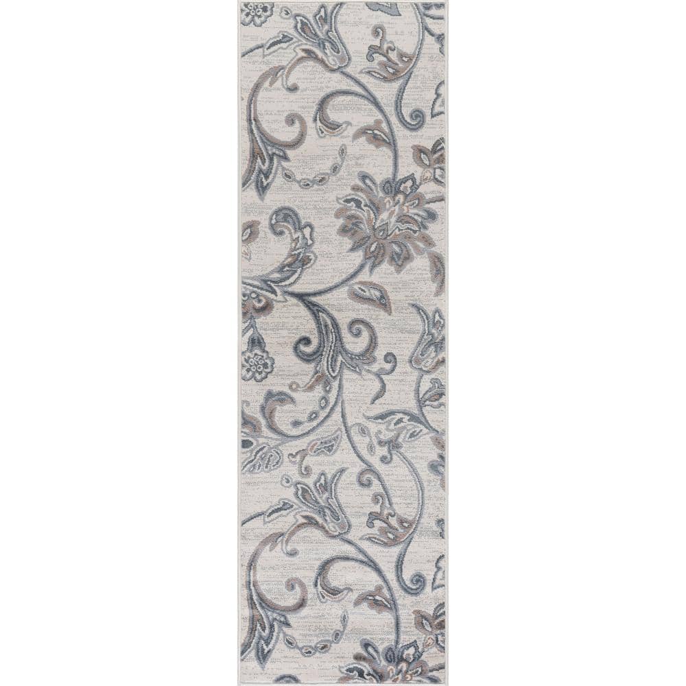 Madison Cream 2 ft. x 10 ft. Floral Indoor Area Rug price history on PriceWatchPro