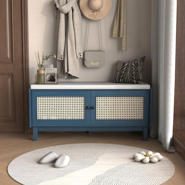 Harper & Bright Designs Antique Navy 43.1 in. Storage Bench with