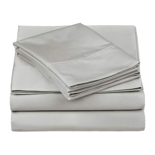530 Thread Count 4-Piece Platinum Solid Egyptian Cotton Deep Pocket Twin XL Sheet Set