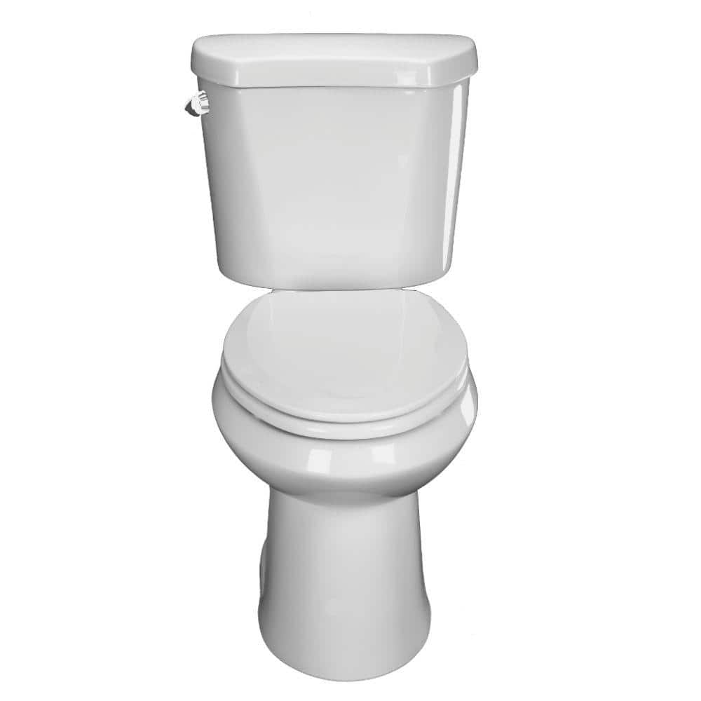 White Elongated Molded Wood Toilet Seat with Plastic Hinges
