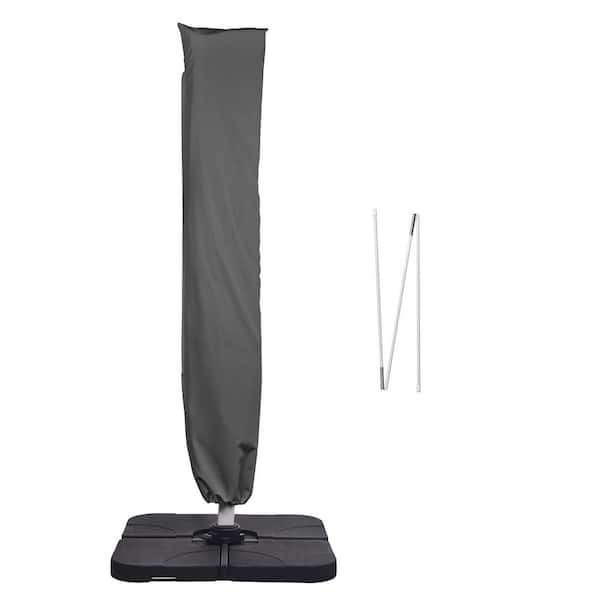 9 ft. to 13 ft. Cantilever Market Patio Umbrella Cover in Gray Waterproof Tear Resistant Outdoor Parasol