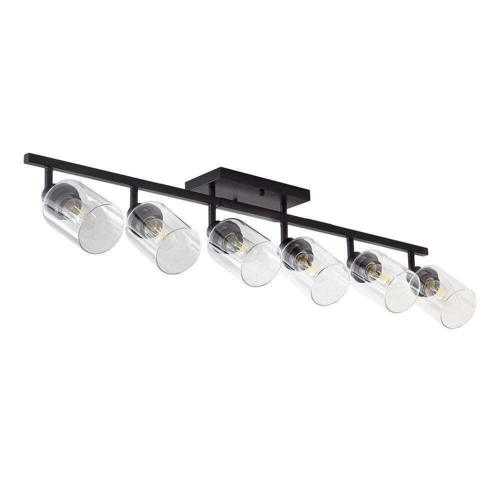 Adjustable 43in 6-Light Sputnik Matte Black Semi-Flush Mount Ceiling Light with No Buld for Foyer Kitchen, 1-Pack price history on PriceWatchPro