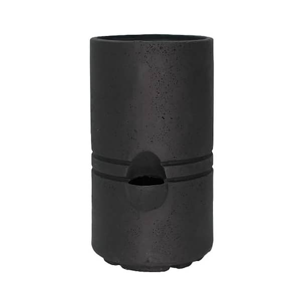 MPG 6.25 in. Dia x 10.25 in. H Modern Stone Self Watering Decorative Pot in Matte Black