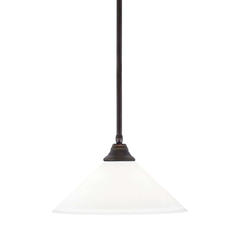 Sparta 100-Watt 1 Light Dark Granite Shaded Pendant Light with 16 in. White