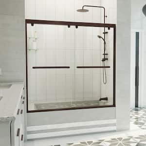 Charisma-X 60 in. W x 58 in. H Semi Frameless Sliding Tub Door in Oil Rubbed Bronze with Clear Glass