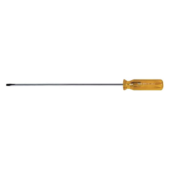 Klein Tools 3/16 in. Cabinet-Tip Flat Head Screwdriver with 10 in. Round Shank