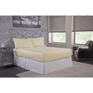 4-Piece Ivory Solid 1000TC Egyptian Cotton Queen Sheet Set