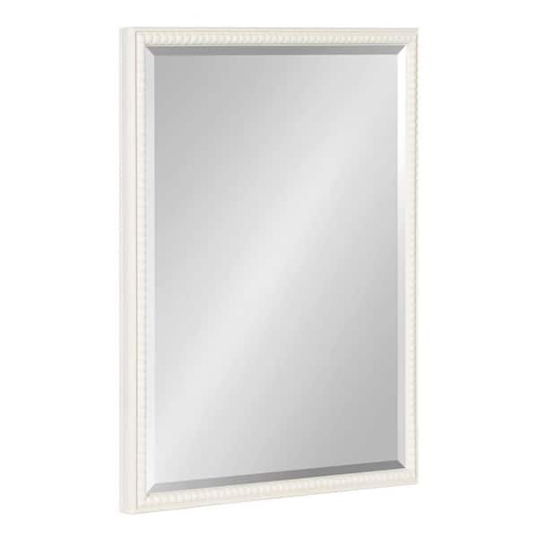 Kate and Laurel Makenna 18.00 in. W x 24.00 in. H White Rectangle Traditional Framed Decorative Wall Mirror