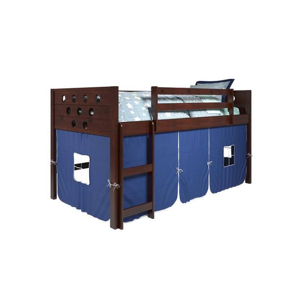 bunk bed with tent underneath