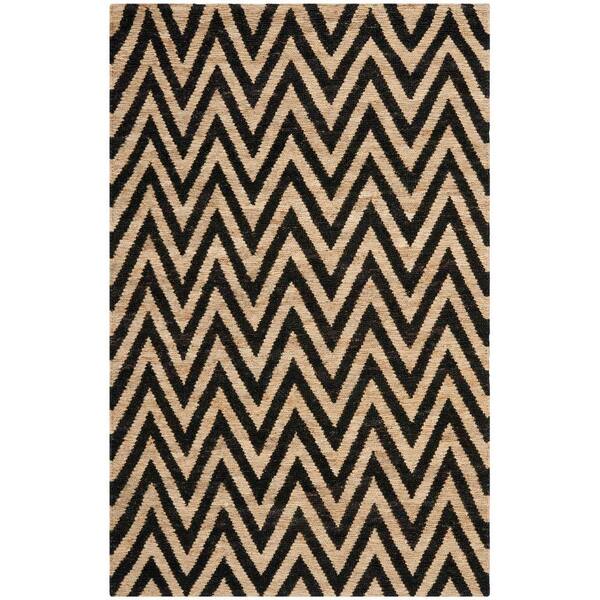 SAFAVIEH Organic Black/Natural 5 ft. x 8 ft. Area Rug