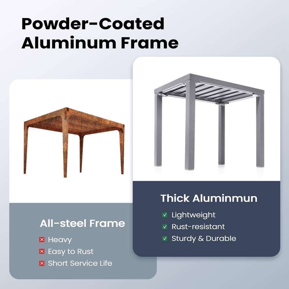 Pellebant Gray Aluminum Outdoor Patio Side Table