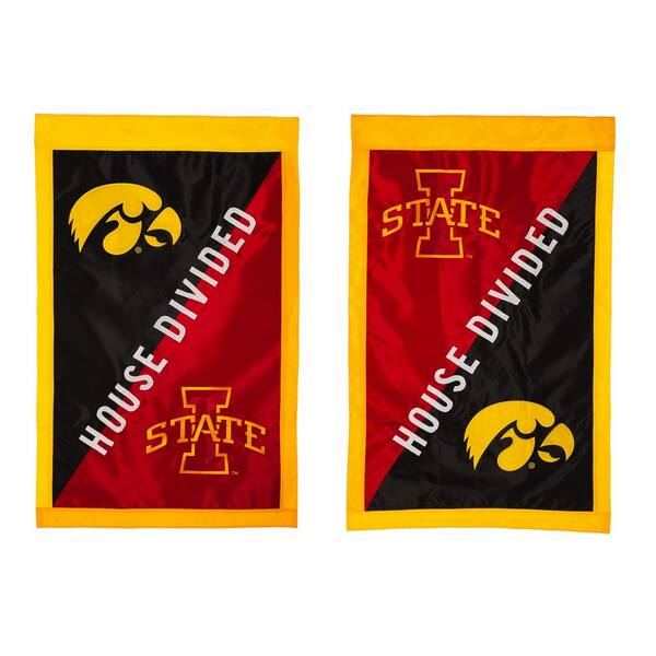 Evergreen 2.4 ft. x 3.6 ft. University of Iowa/Iowa State House Divided House Flag