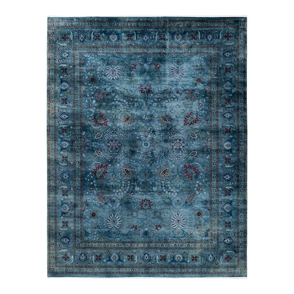 Chloe & Olivia Home Overdyed Gray 9 ft. x 12 ft. Solid Wool Indoor Area Rug