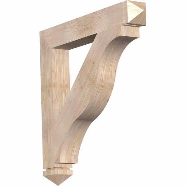 Ekena Millwork 5.5 in. x 42 in. x 42 in. Douglas Fir Funston Arts and Crafts Smooth Bracket