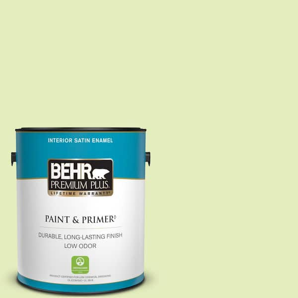 BEHR PREMIUM PLUS 1 gal. #420A-2 Spirit Whisper Satin Enamel Low Odor Interior Paint & Primer