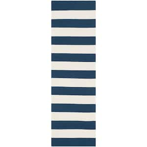 Montauk Navy/Ivory 2 ft. x 8 ft. Striped Runner Rug