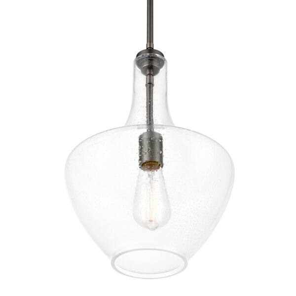 Light Society Sienna 1 Modern Bronze Pendant With Seeded Glass Shade Ls C263 Bz Sd The Home Depot - Seeded Glass Pendant Light Canada