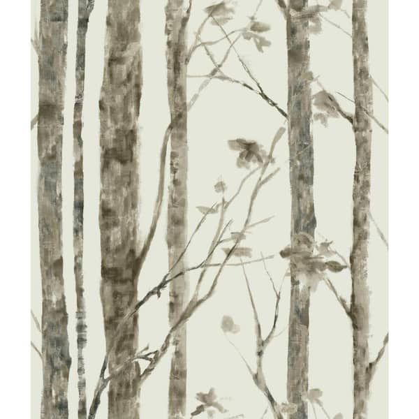 RoomMates Brown and Taupe Birch Trees Peel and Stick Wallpaper (Covers 28.18 sq. ft.)