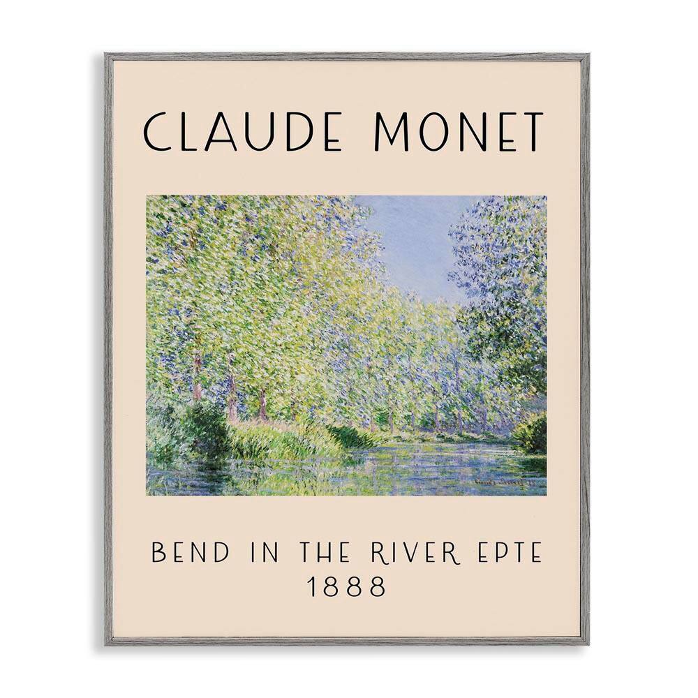 Classic River Bend Monet by Daphne Polselli Gray Framed Nature Giclee Art Print 20 in. x 16 in. price history on PriceWatchPro