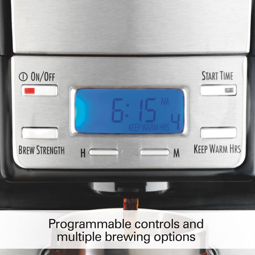 Hamilton Beach Black Stainless Steel 12-Cup Programmable Coffee Maker