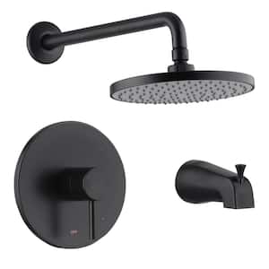 Euro Single-Handle 1-Spray Tub and Shower Faucet 1.8 GPM in. Oil Rubbed Bronze (Valve Included)