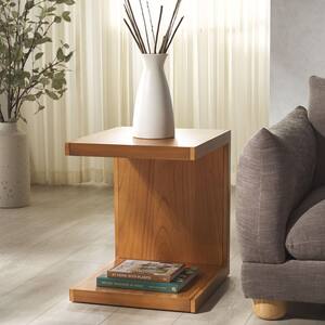 Tawney 20.4 in. Natural Rectangle Wood End Table