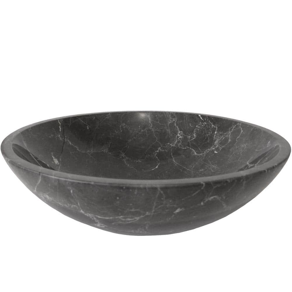 17'' Black Marble Circular Above-Counter Vessel Sink