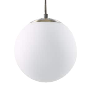 Soli 1-Light Antique Brass with White Pendant Lamp