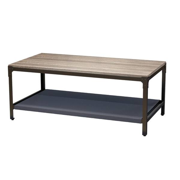 rectangle black metal coffee table