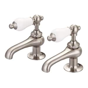 8 in. Widespread 2-Handle Basin Cocks Bathroom Faucet in Brushed Nickel