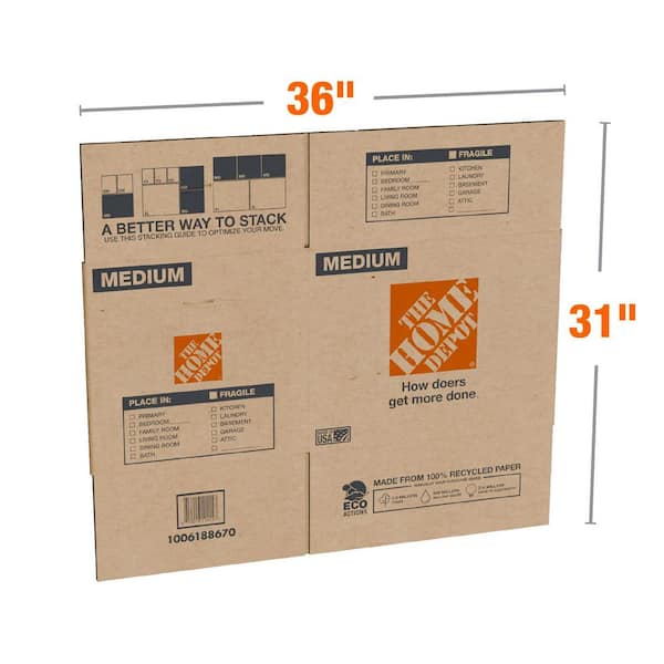 The Home Depot Medium Moving, Shipping, Storage Box with Handles (30 Pack)