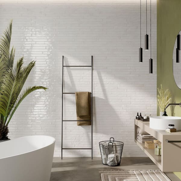 MSI Maestro White Brick 2 in. x 18 in. Polished Porcelain Floor